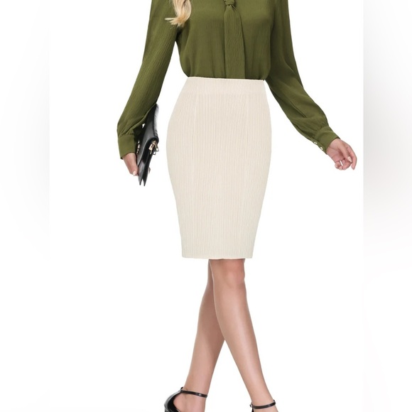 Kate Kasin Dresses & Skirts - Women Office Knitted Skirt Autumn Winter Slit Skirt Pencil Skirts High <<181>>>